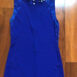 tight blue dress with lace pretty